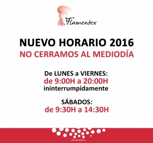 151217. Nuevo horario Flamentex